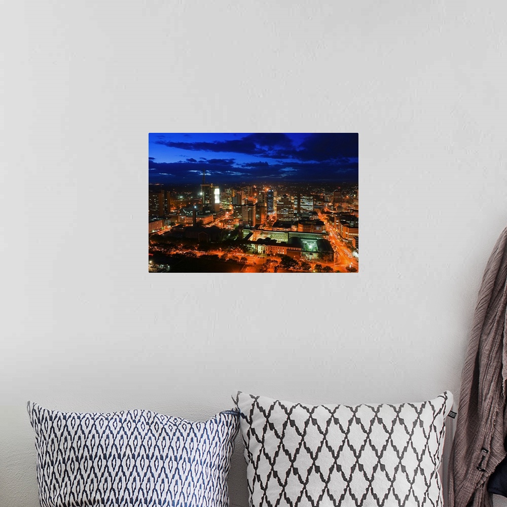 A bohemian room featuring Kenya, Nairobi Area, Nairobi, City skyline at dusk