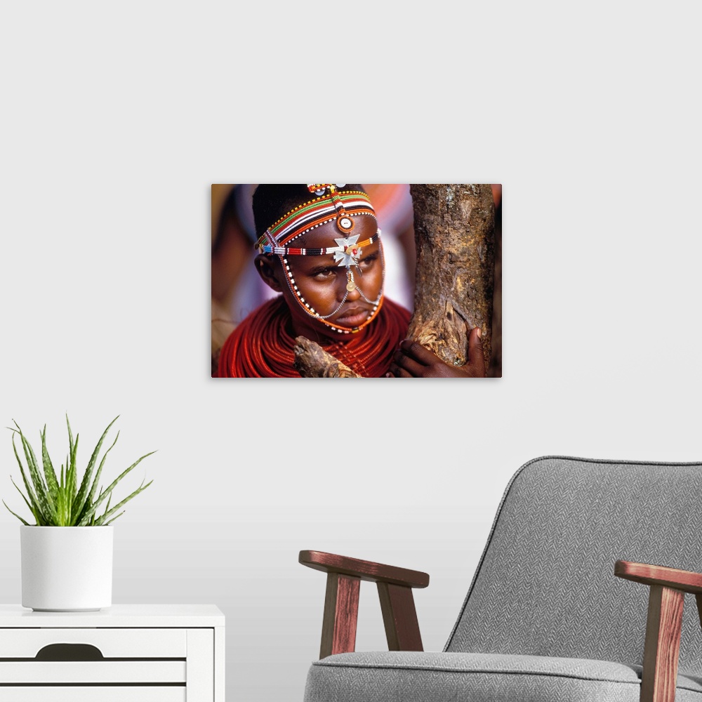 A modern room featuring Kenya, Samburu woman