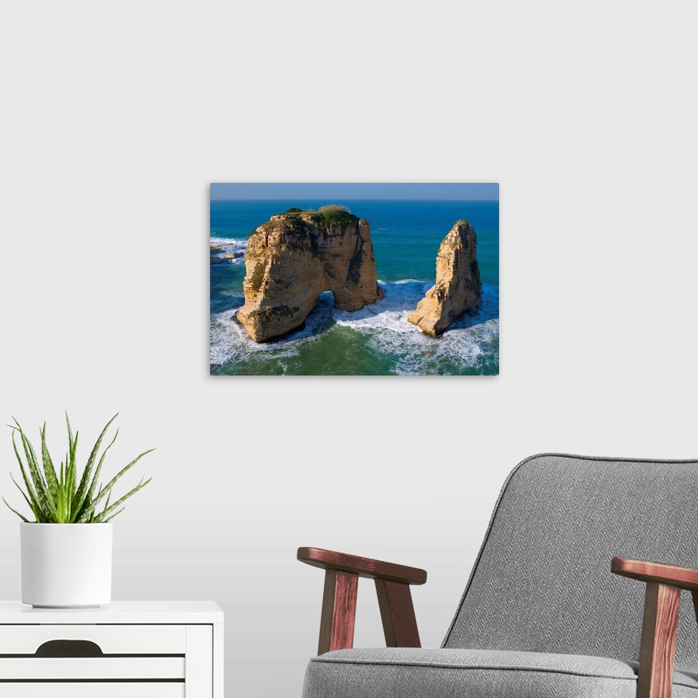 A modern room featuring Lebanon, Beirut, Middle East, Mediterranean sea, Beirut, Rouche or Pigeon Rocks