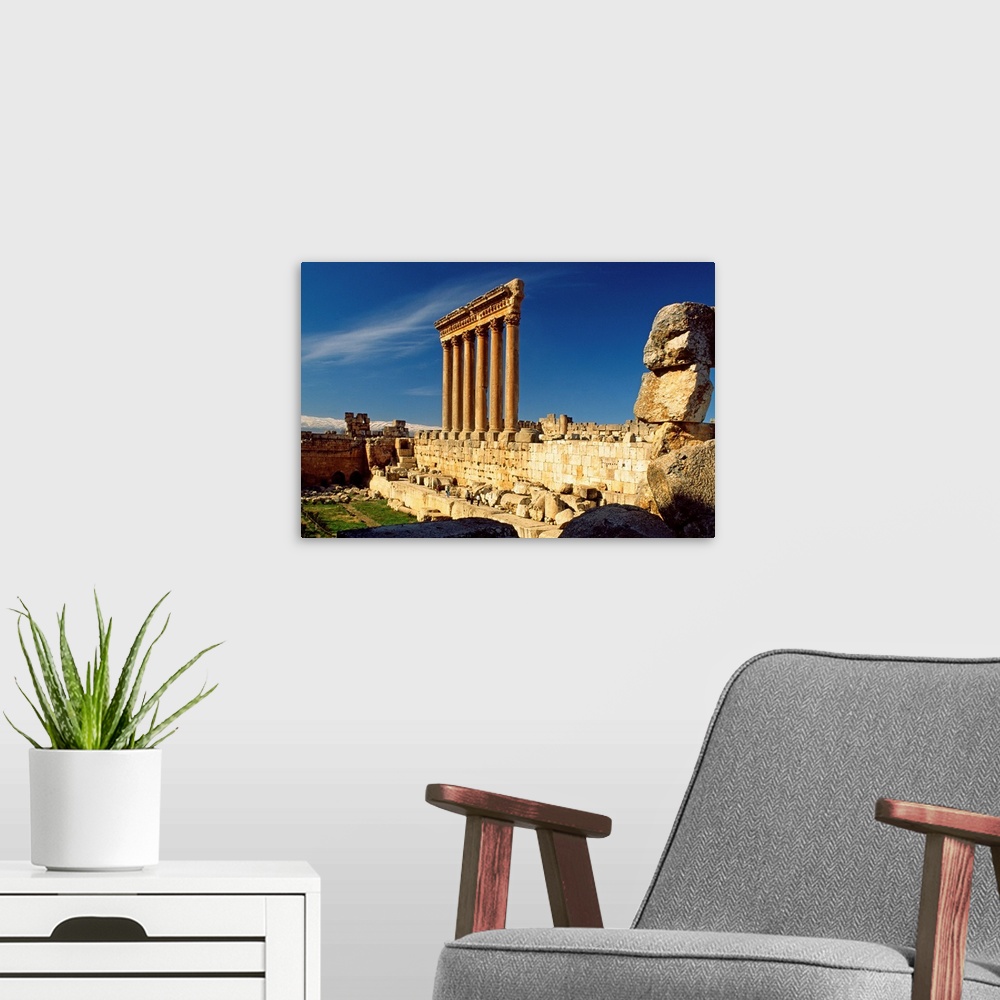 A modern room featuring Lebanon, Beqaa`, Ba`labakk, Jove Temple, the six columns