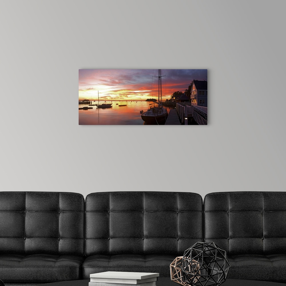 A modern room featuring Maine, Camden, Atlantic ocean, New England, Dawn at the harbor