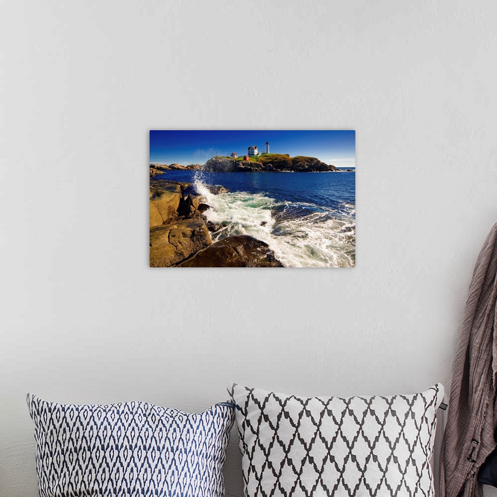 A bohemian room featuring Maine, Cape Neddick, Atlantic ocean, New England, York Beach, the lighthouse