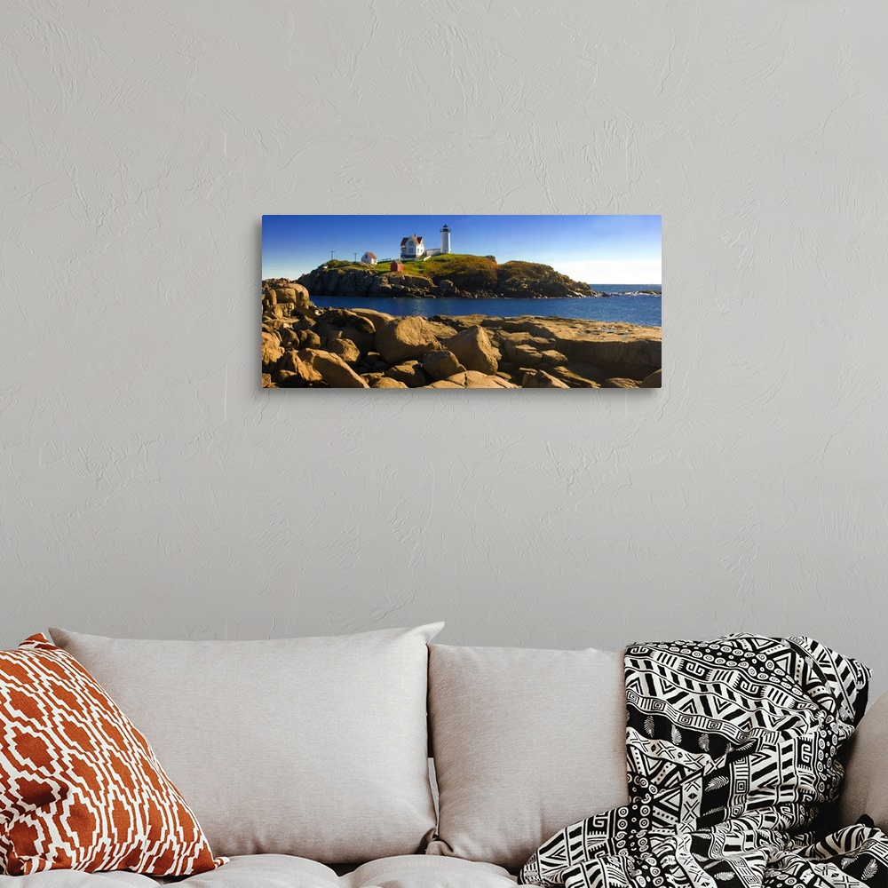 A bohemian room featuring Maine, Cape Neddick, Atlantic ocean, New England, York Beach, the lighthouse