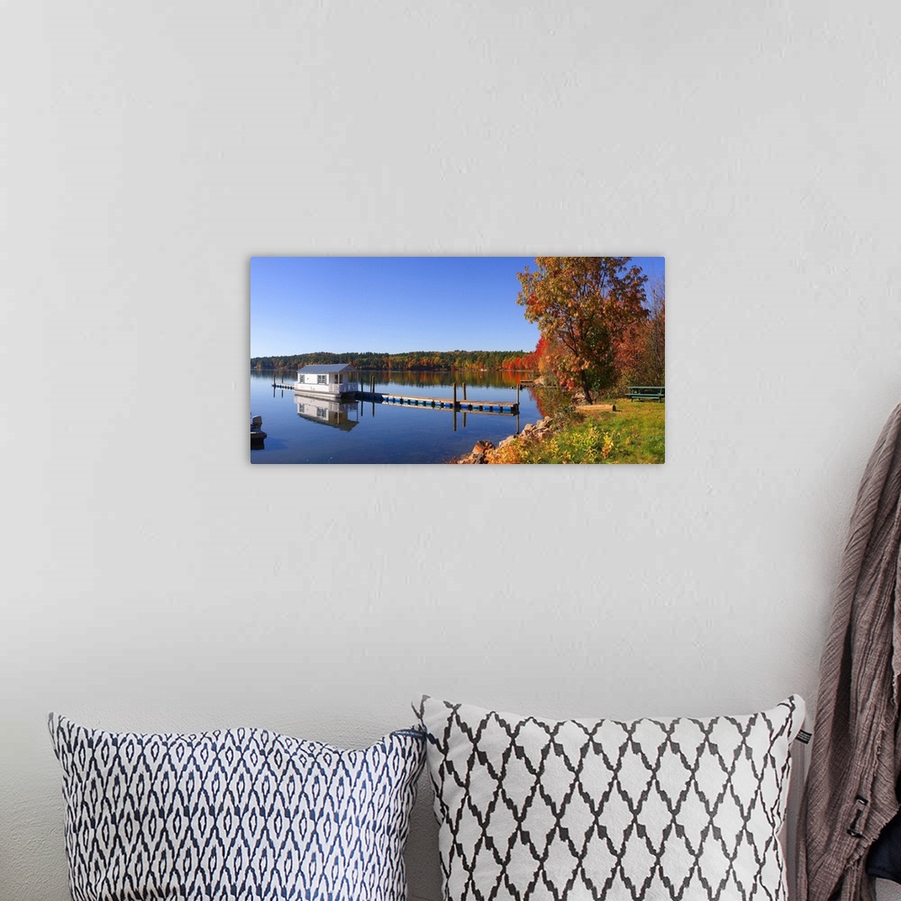 A bohemian room featuring Maine, Naples, New England, Autumn at Sebago Lake