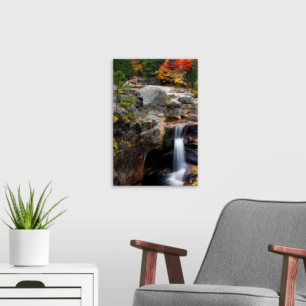 A modern room featuring Maine, New England, Grafton State Park, the Screw Auger falls in autumn