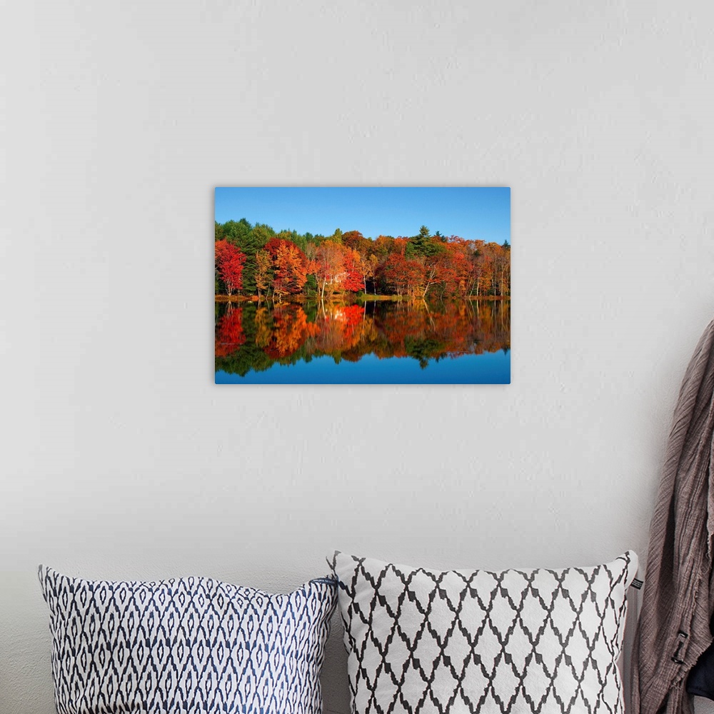 A bohemian room featuring Maine, New England, Landscape at Moose Pond