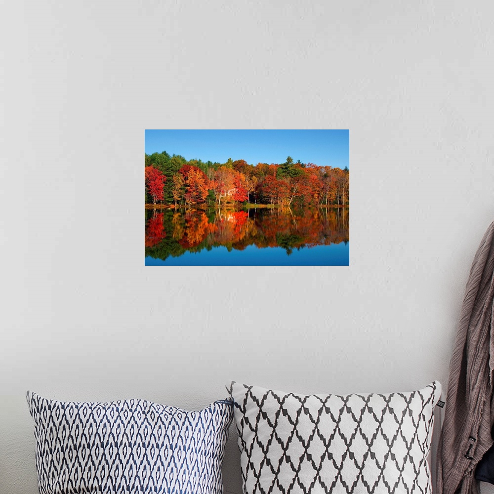 A bohemian room featuring Maine, New England, Landscape at Moose Pond