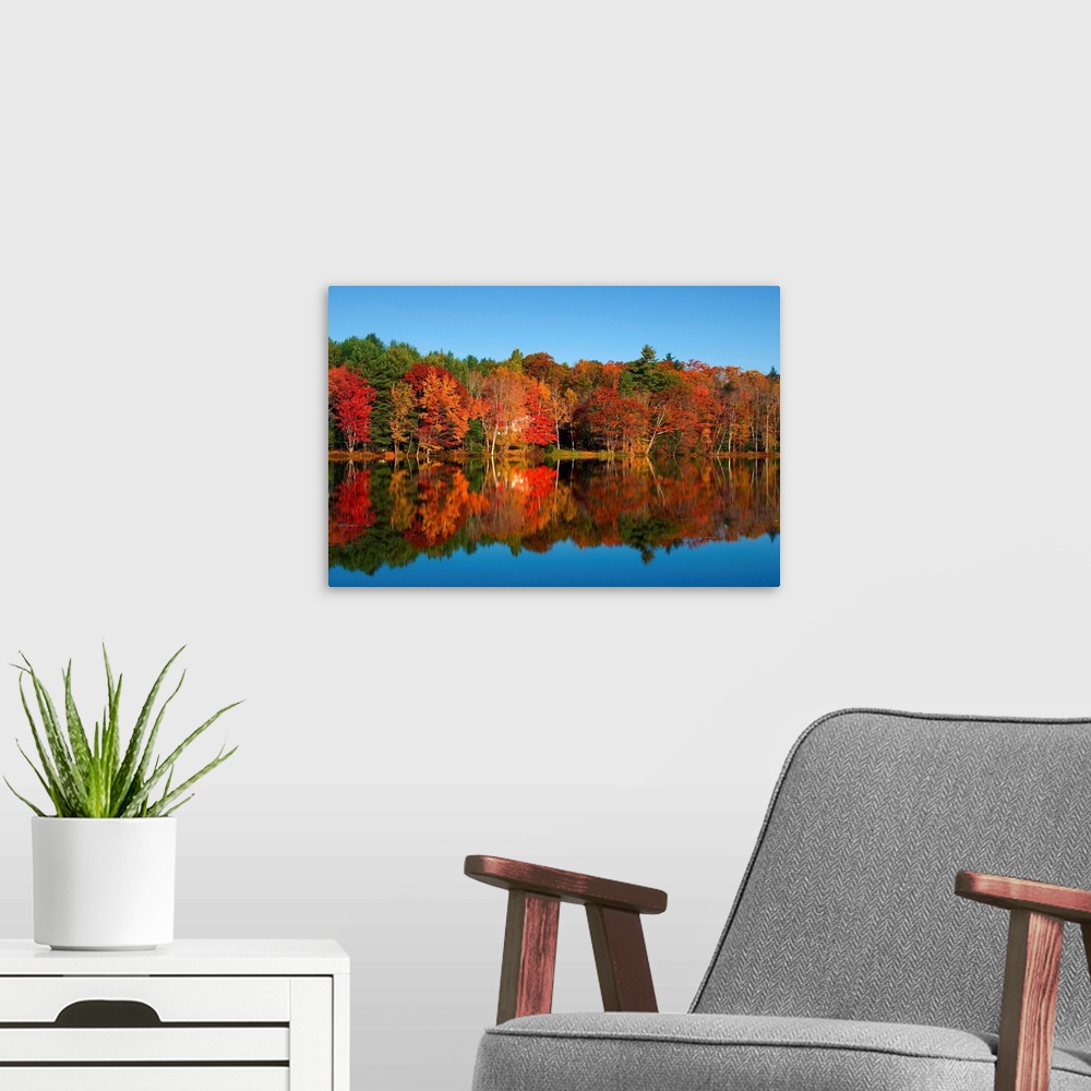 A modern room featuring Maine, New England, Landscape at Moose Pond