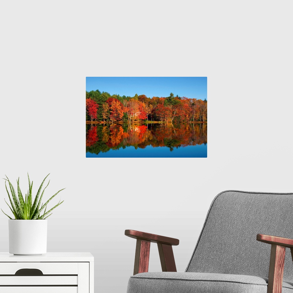 A modern room featuring Maine, New England, Landscape at Moose Pond