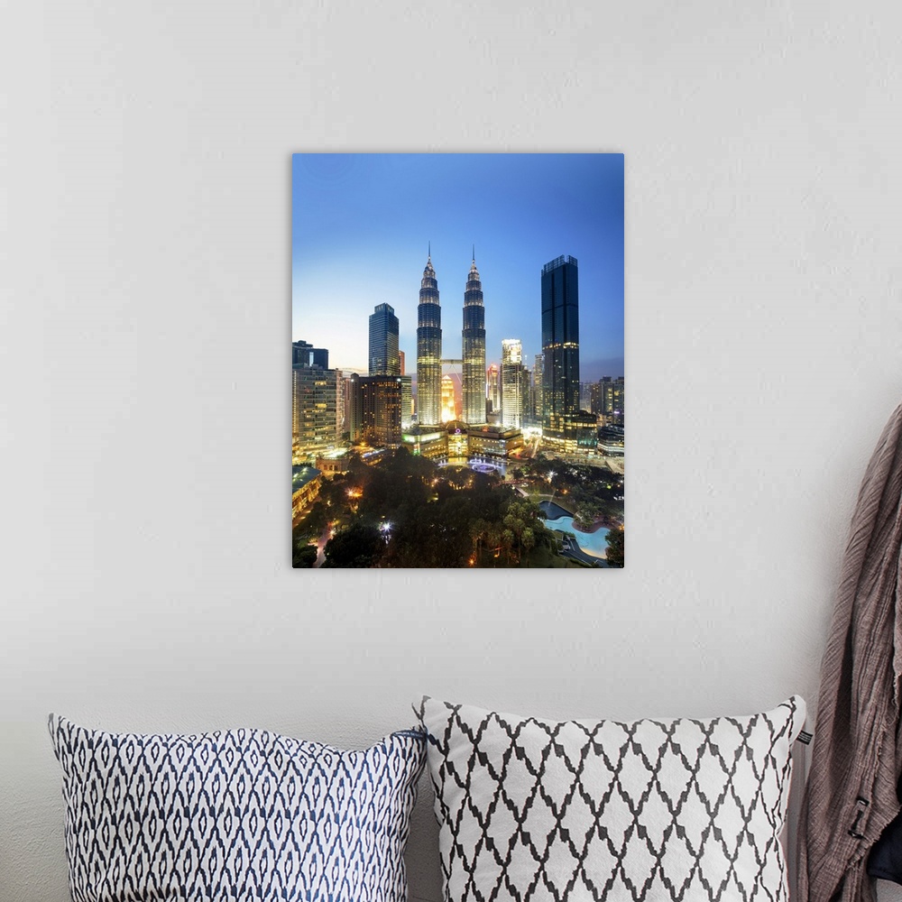 A bohemian room featuring Malaysia, Selangor, Kuala Lumpur, Petronas Towers,