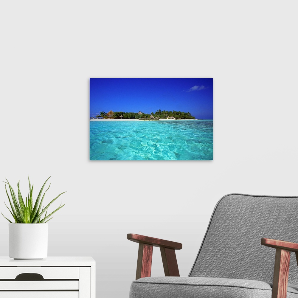 A modern room featuring Maldives, Male Atoll, Makunudhoo, Tropics, Indian ocean, View of the island