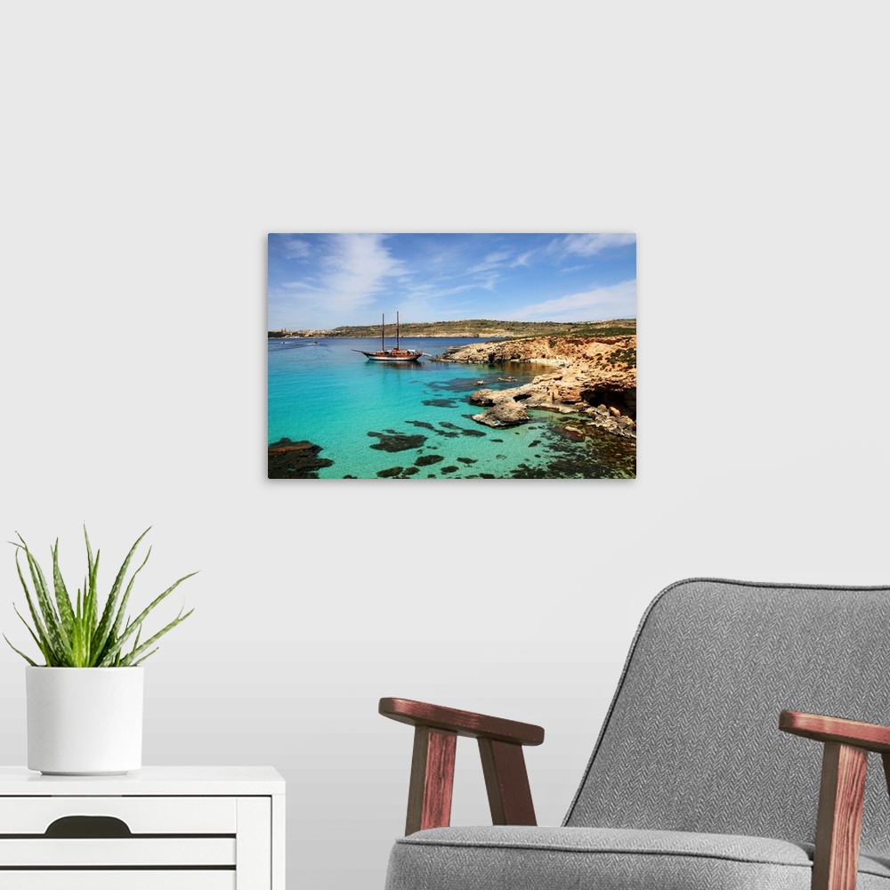 A modern room featuring Malta, Comino, Mediterranean sea, Blue Lagoon