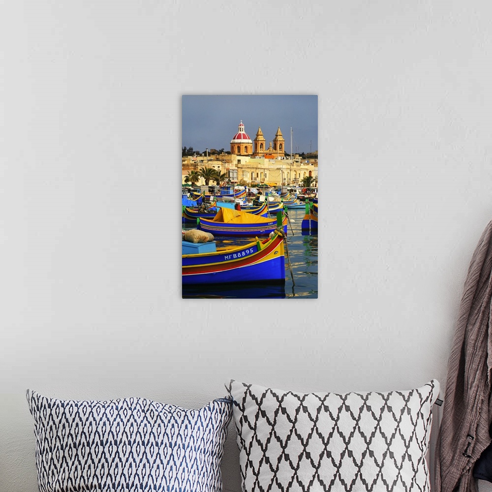 A bohemian room featuring Malta, Marsaxlokk, The harbor