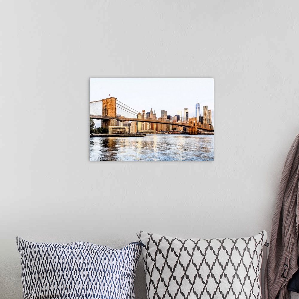 A bohemian room featuring USA, New York City, Manhattan, East River, Brooklyn Bridge, Brooklyn Bridge Park