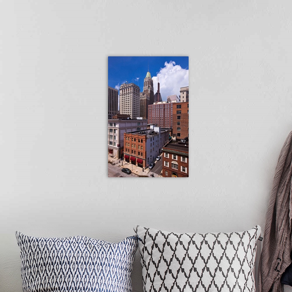 A bohemian room featuring United States, USA, Maryland, Baltimore, View of the Downtown with Bank of America Building