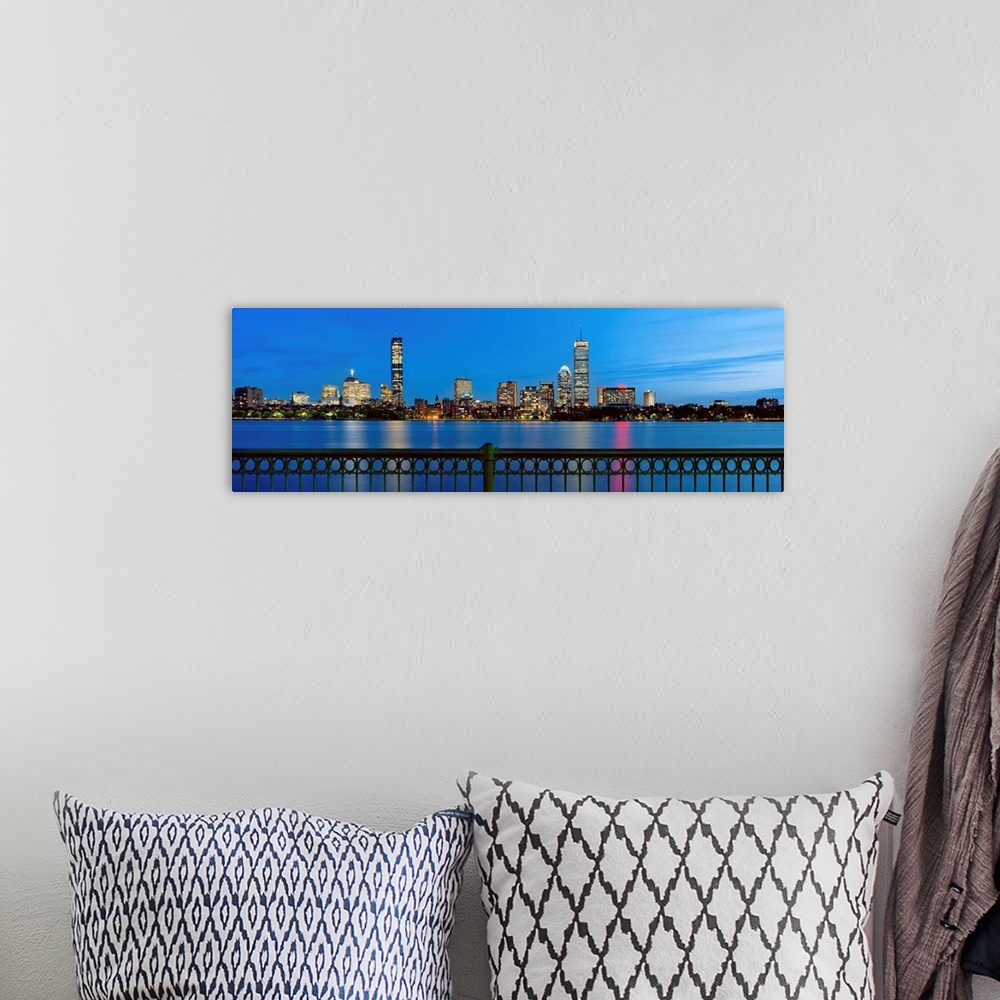 A bohemian room featuring Massachusetts, Boston, Skyline of the Back Bay at night