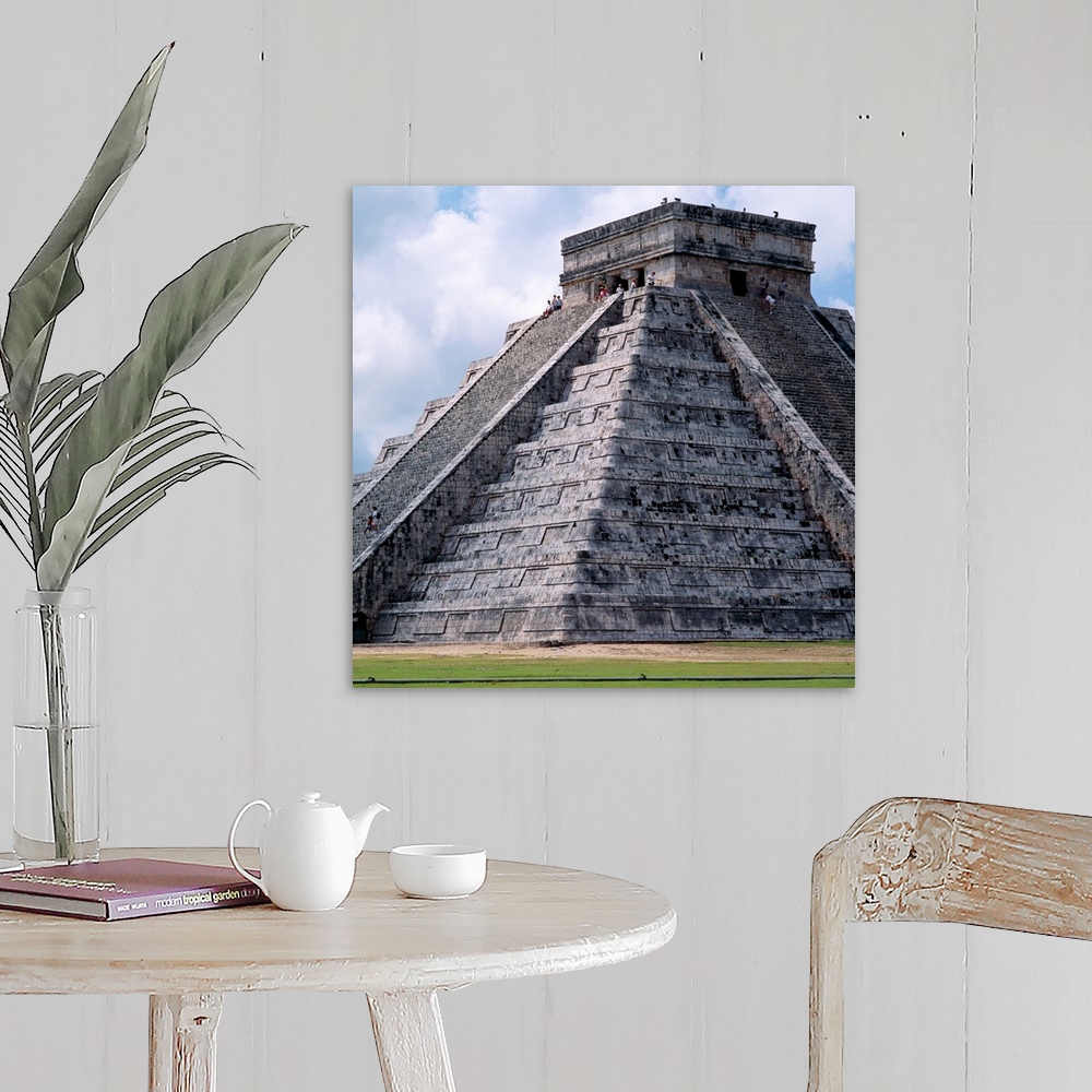 A farmhouse room featuring Mexico, Yucatan, Chichen Itza, Kukulkan Pyramid also called El Castillo