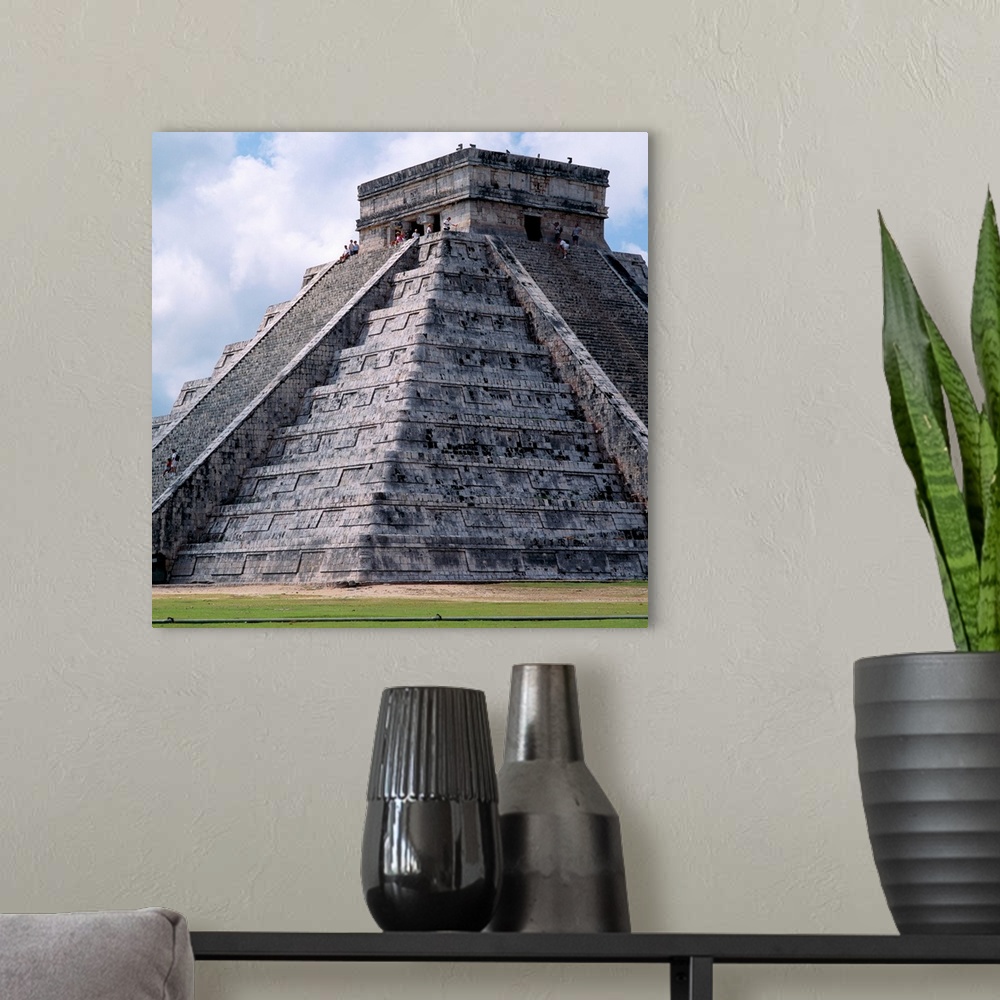 A modern room featuring Mexico, Yucatan, Chichen Itza, Kukulkan Pyramid also called El Castillo