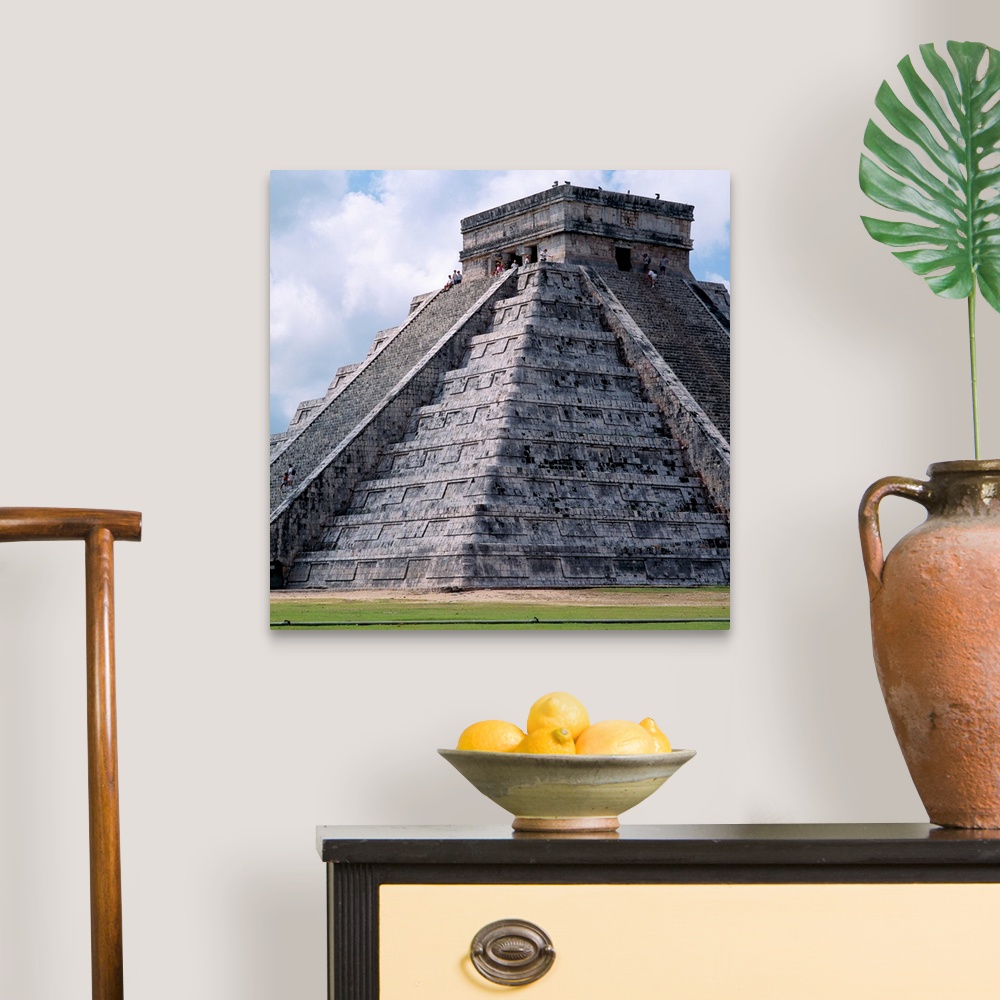 A traditional room featuring Mexico, Yucatan, Chichen Itza, Kukulkan Pyramid also called El Castillo