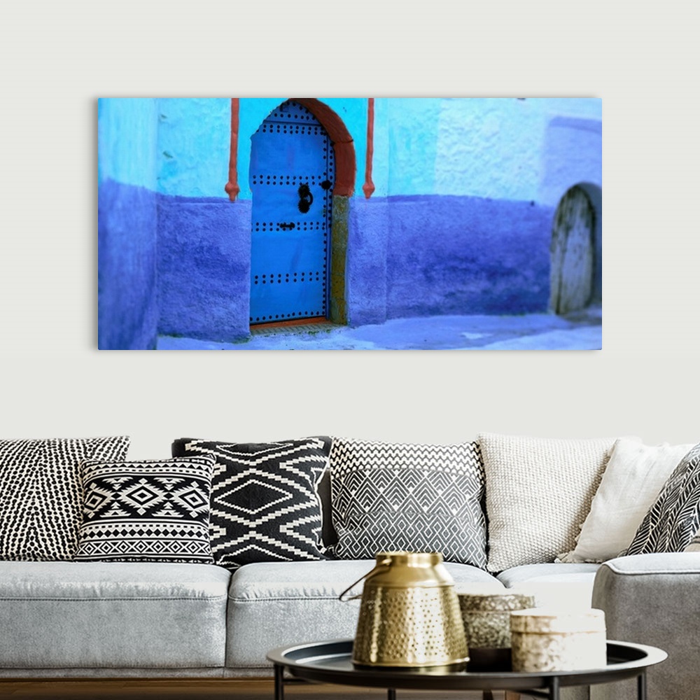 A bohemian room featuring Morocco, Chefchaouen, doors