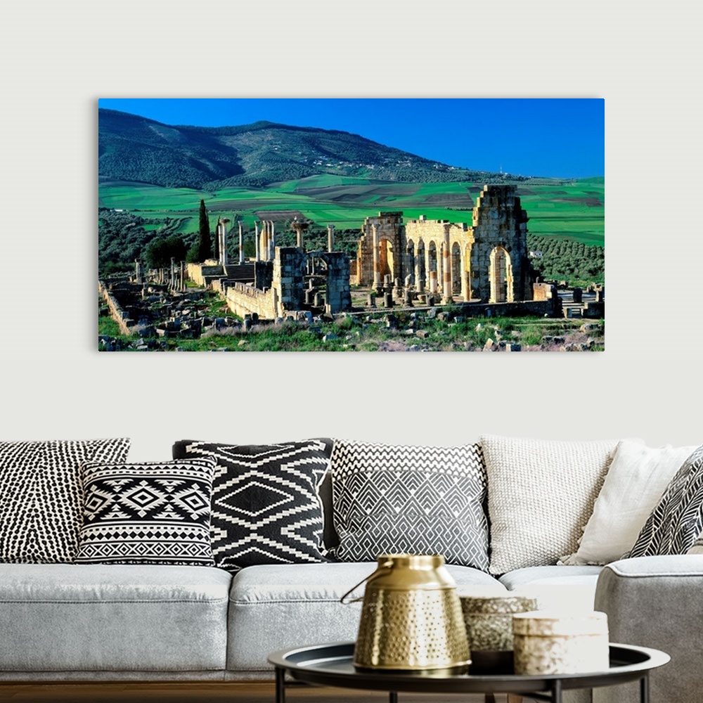 A bohemian room featuring Morocco, Volubilis, Roman ruins, The Basilica and the forum