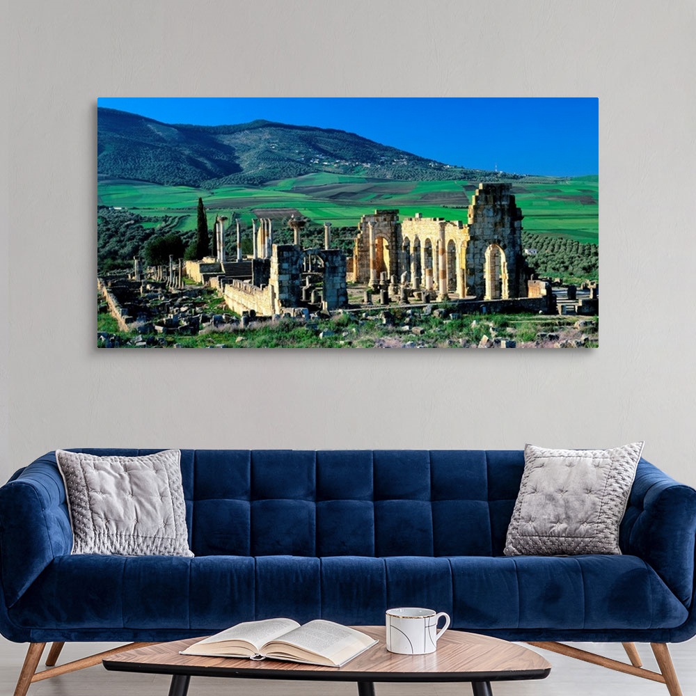 A modern room featuring Morocco, Volubilis, Roman ruins, The Basilica and the forum