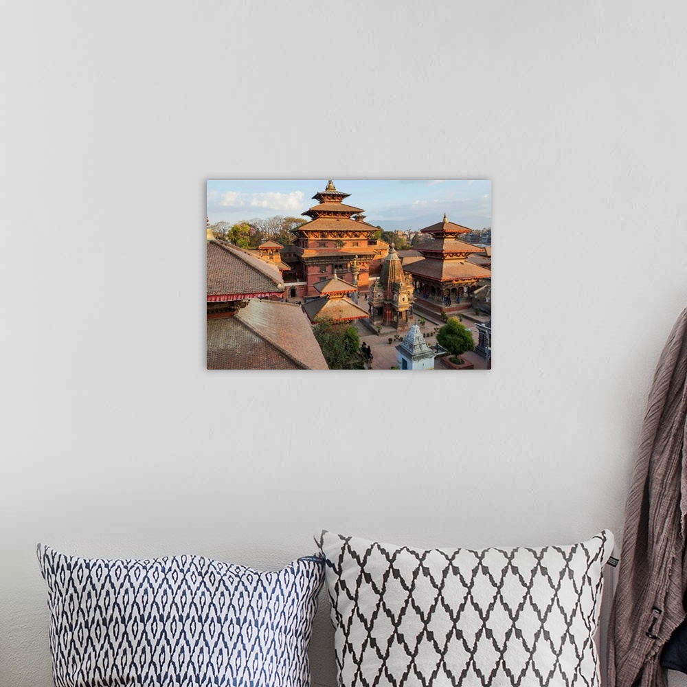 A bohemian room featuring Nepal, Central, Patan, Lalitpur, Patan Durbar Square, Ancient buildings in Patan Durbar Square, o...