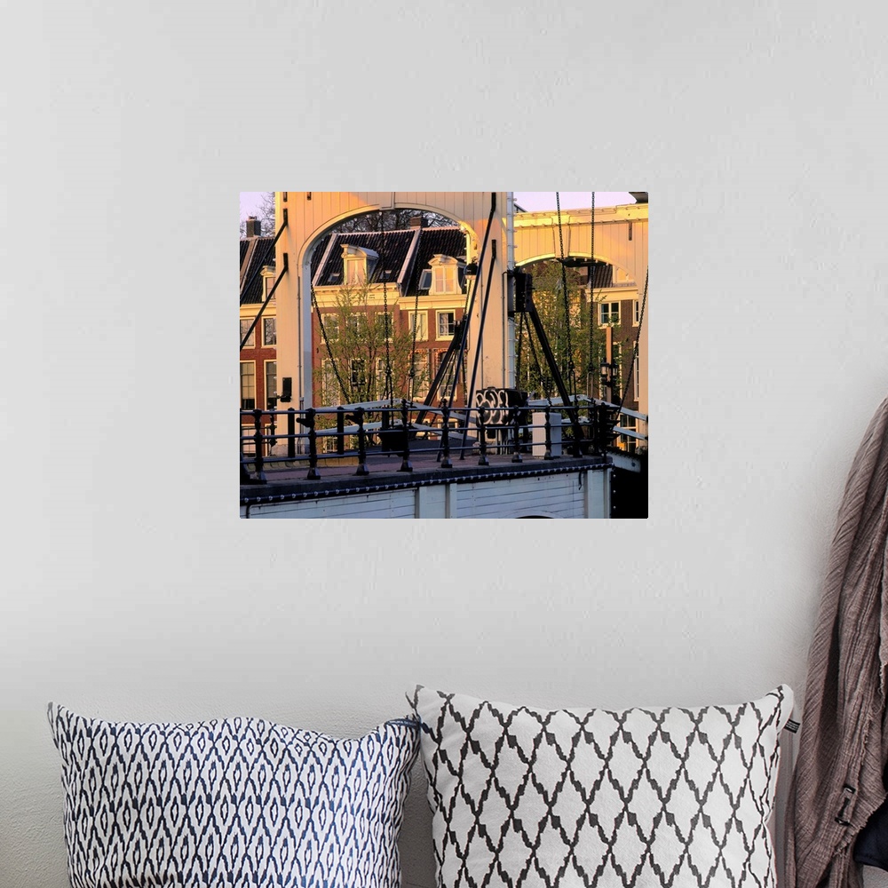 A bohemian room featuring Netherlands, Amsterdam, Magere Brug on river Amstel