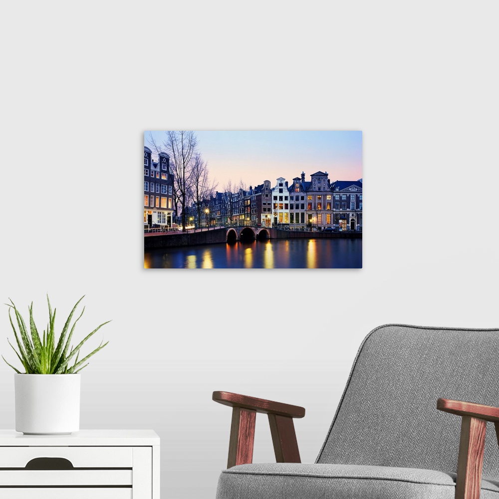 A modern room featuring Netherlands, North Holland, Amsterdam, The Golden bend's palaces overlooking on the Herengracht c...