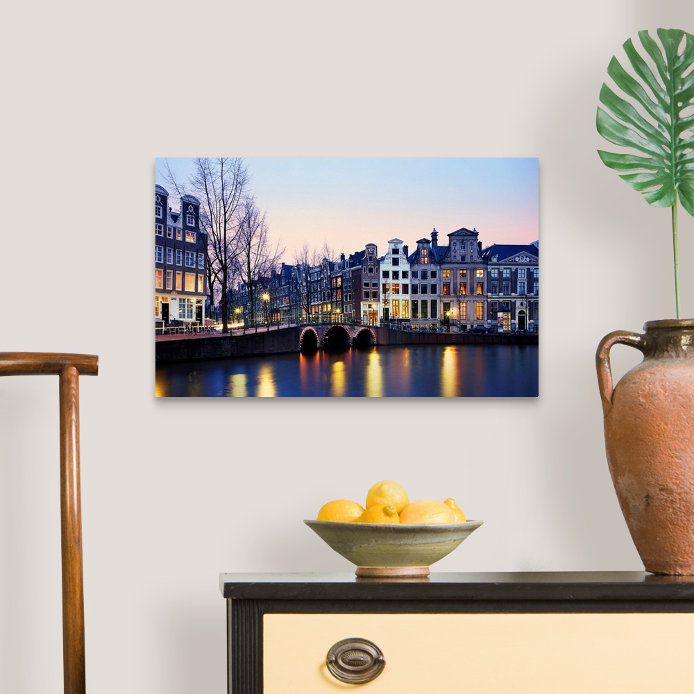 A traditional room featuring Netherlands, North Holland, Amsterdam, The Golden bend's palaces overlooking on the Herengracht c...