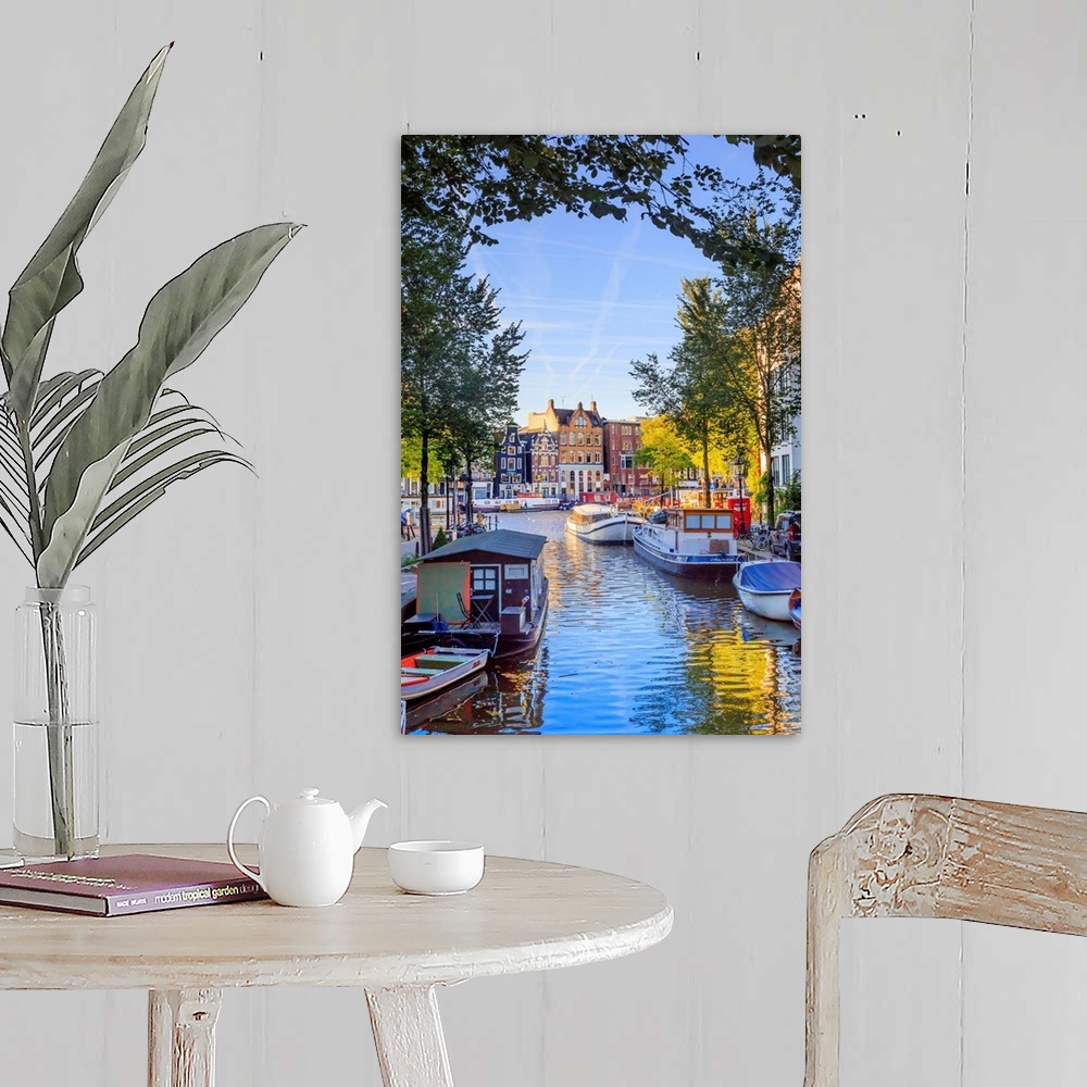 A farmhouse room featuring Netherlands, North Holland, Benelux, Amsterdam, Groenburgwal Canal.