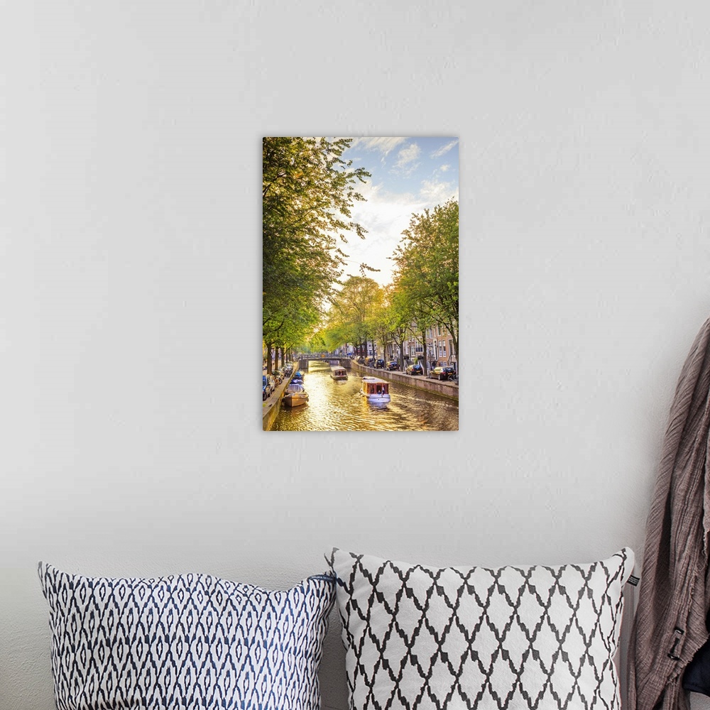 A bohemian room featuring Netherlands, North Holland, Benelux, Amsterdam, Leidesegracht Canal.