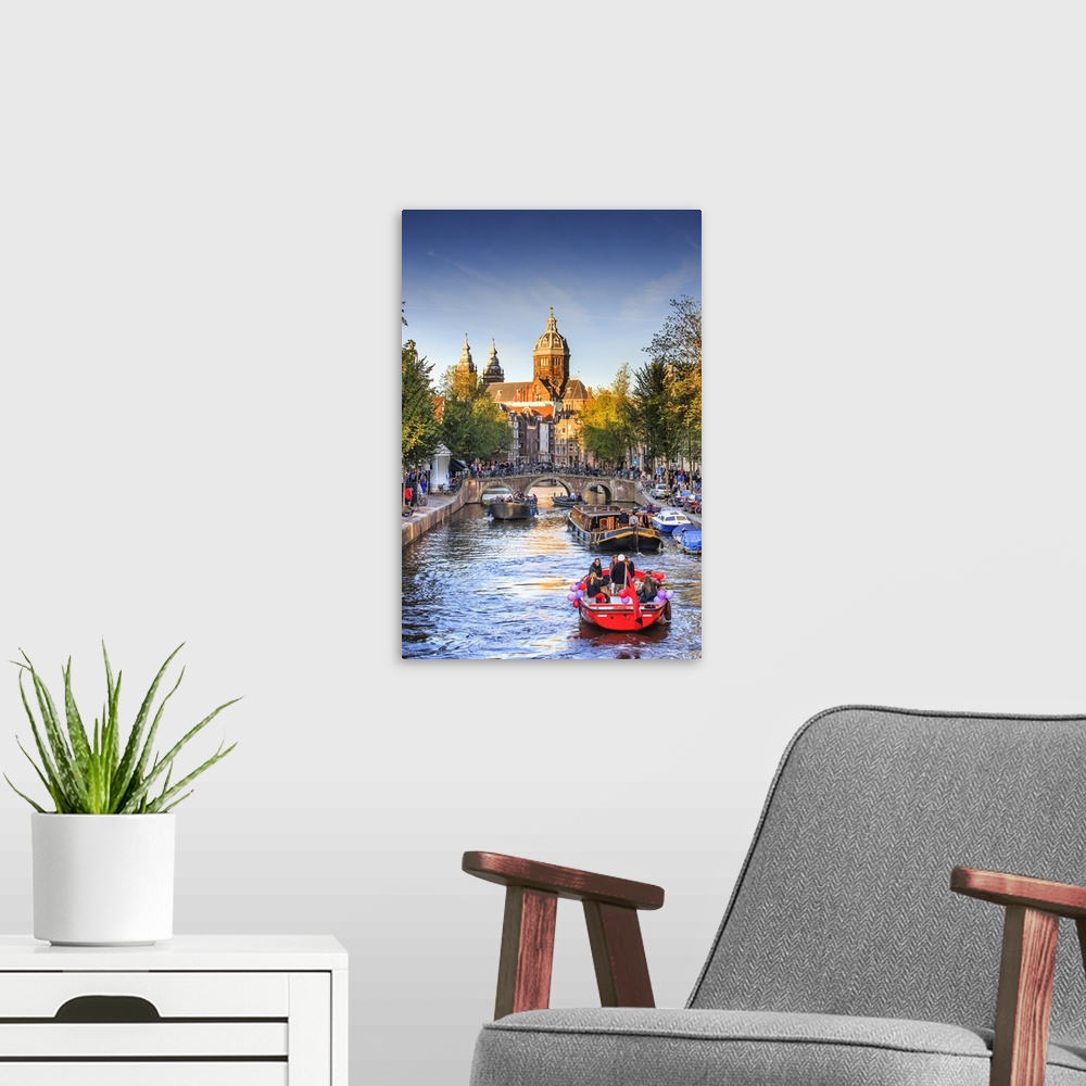 A modern room featuring Netherlands, North Holland, Benelux, Amsterdam, Oudezijds Achterburgwal Canal and Saint Nicholas ...