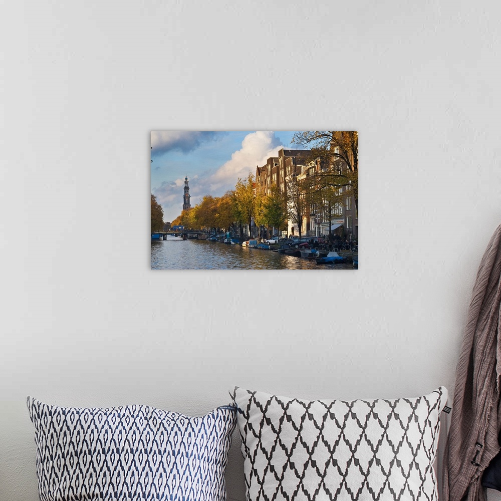 A bohemian room featuring Netherlands, North Holland, Benelux, Amsterdam, Prinsengracht, Autumn, late afternoon, in backgro...