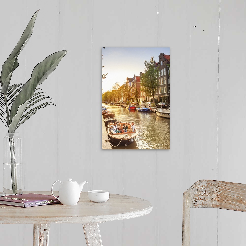 A farmhouse room featuring Netherlands, North Holland, Benelux, Amsterdam, Prinsengracht Westerkerk on Prinsengracht Canal.