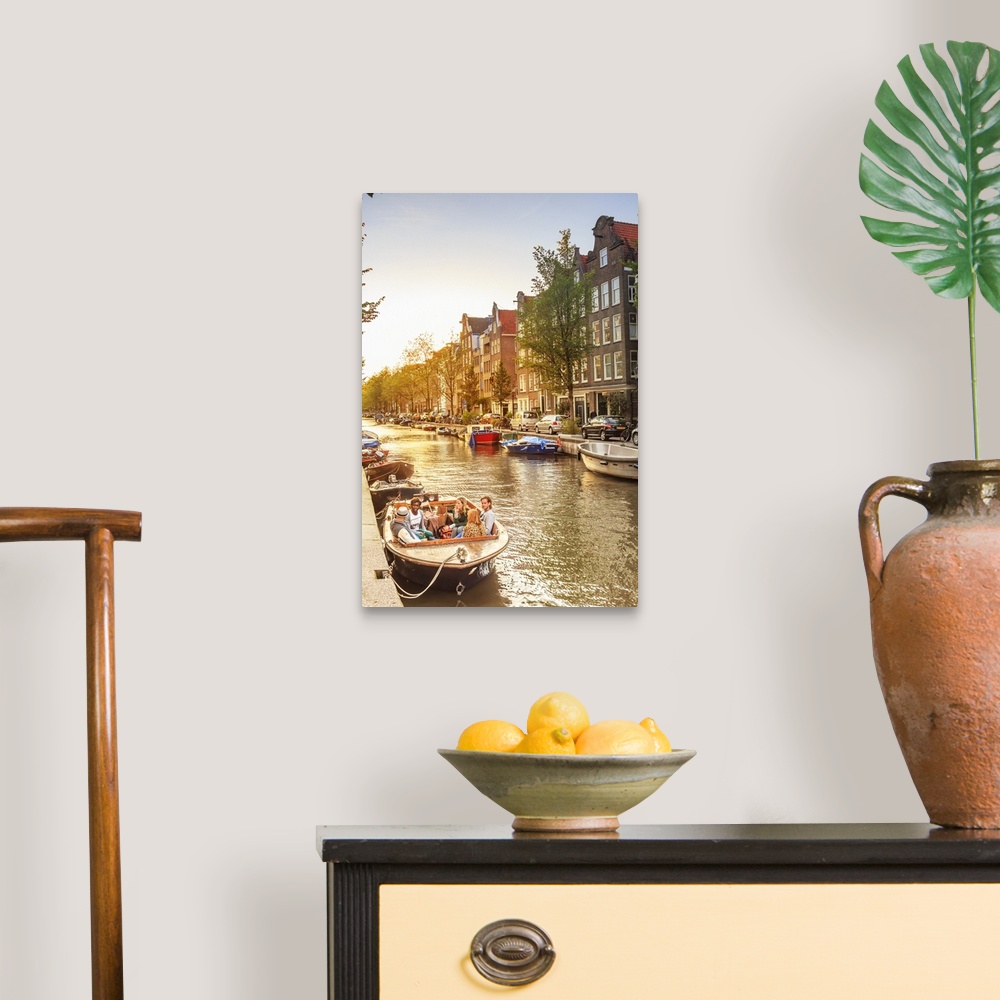 A traditional room featuring Netherlands, North Holland, Benelux, Amsterdam, Prinsengracht Westerkerk on Prinsengracht Canal.
