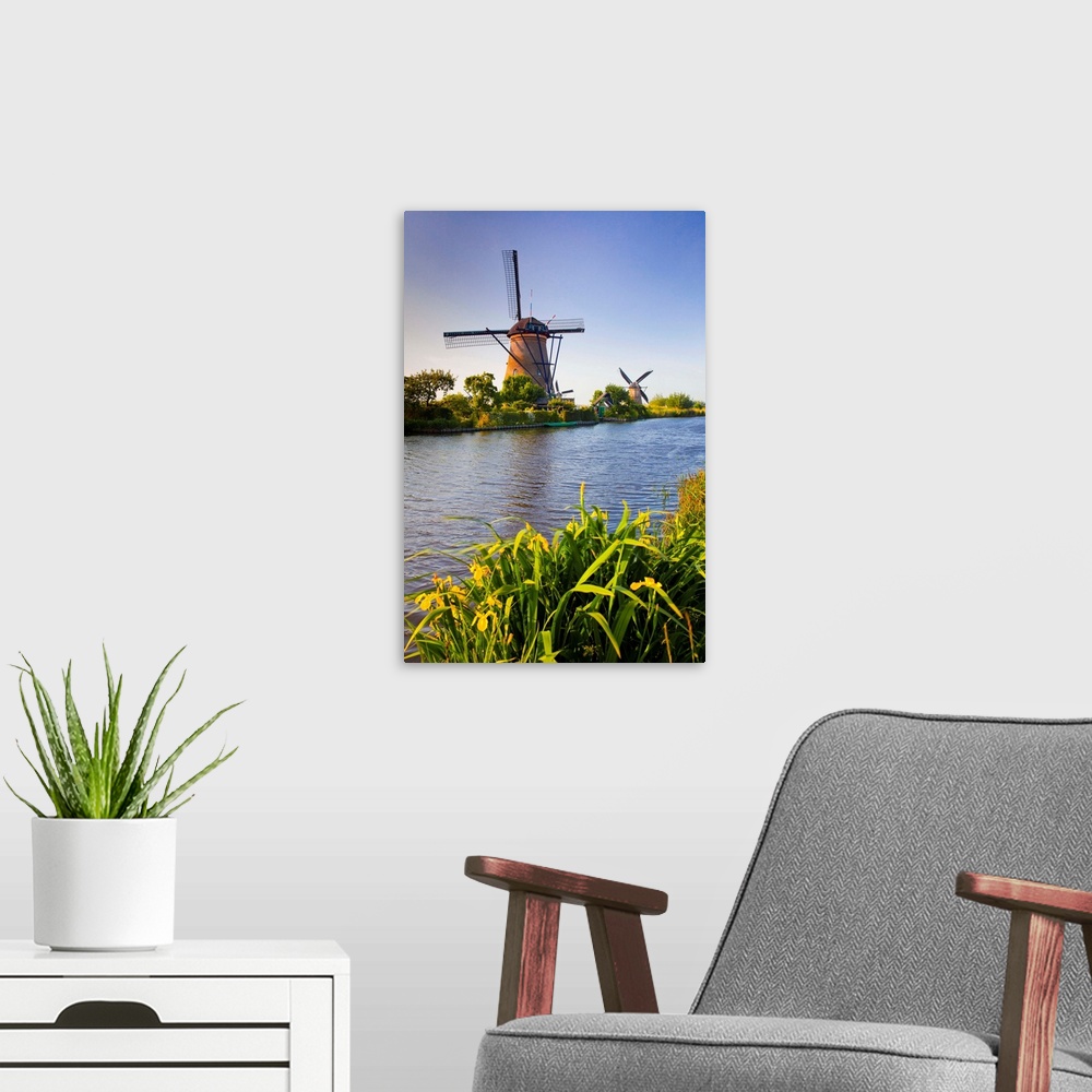A modern room featuring Netherlands, South Holland, Benelux, Kinderdijk, Windmills.
