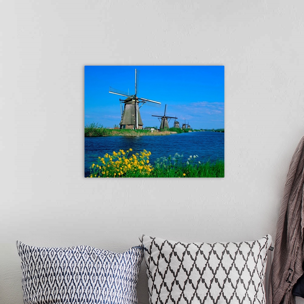 A bohemian room featuring Netherlands, Kinderdijk, Windmills