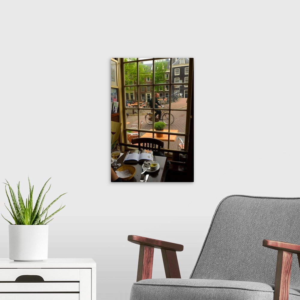A modern room featuring Netherlands, Nederland, North Holland, Noord-Holland, Amsterdam, view from a restaurant