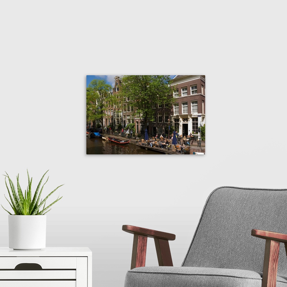 A modern room featuring Netherlands, Nederland, North Holland, Noord-Holland, Amsterdam, view of the canal