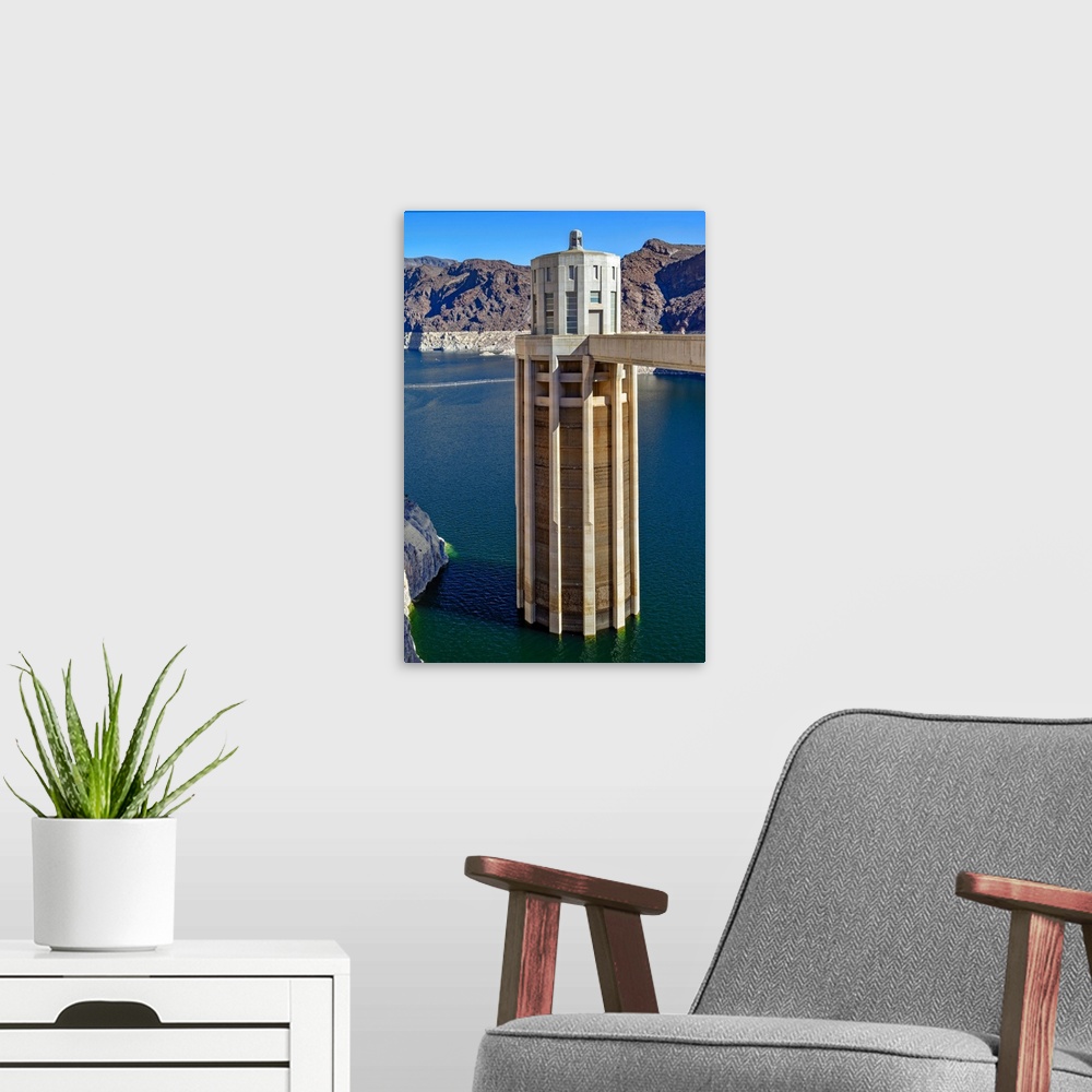 A modern room featuring Nevada, Hoover Dam, Penstock Tower