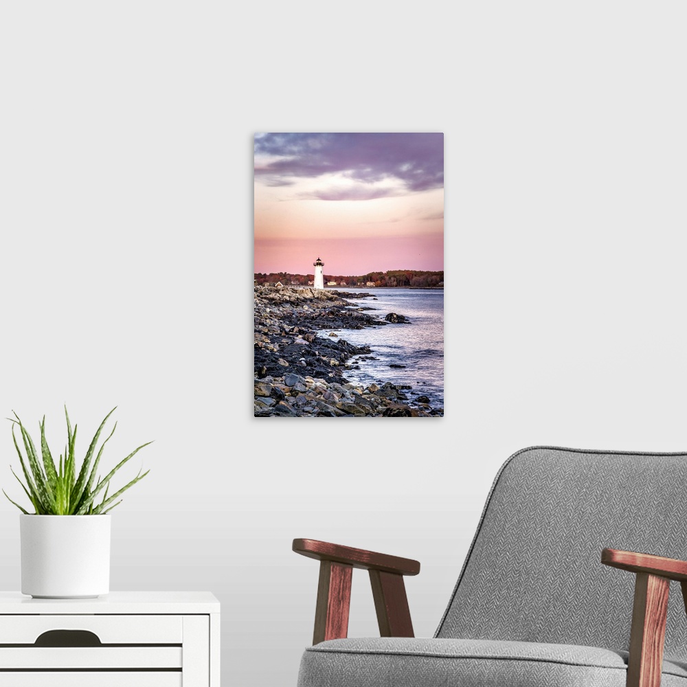 A modern room featuring New Hampshire, New Castle, Portsmouth Harbor Lighthouse.
