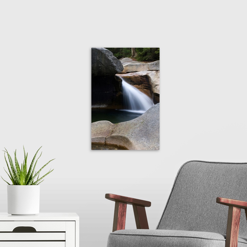 A modern room featuring New Hampshire, New England, White Mountains, The Basin, The Basin waterfall