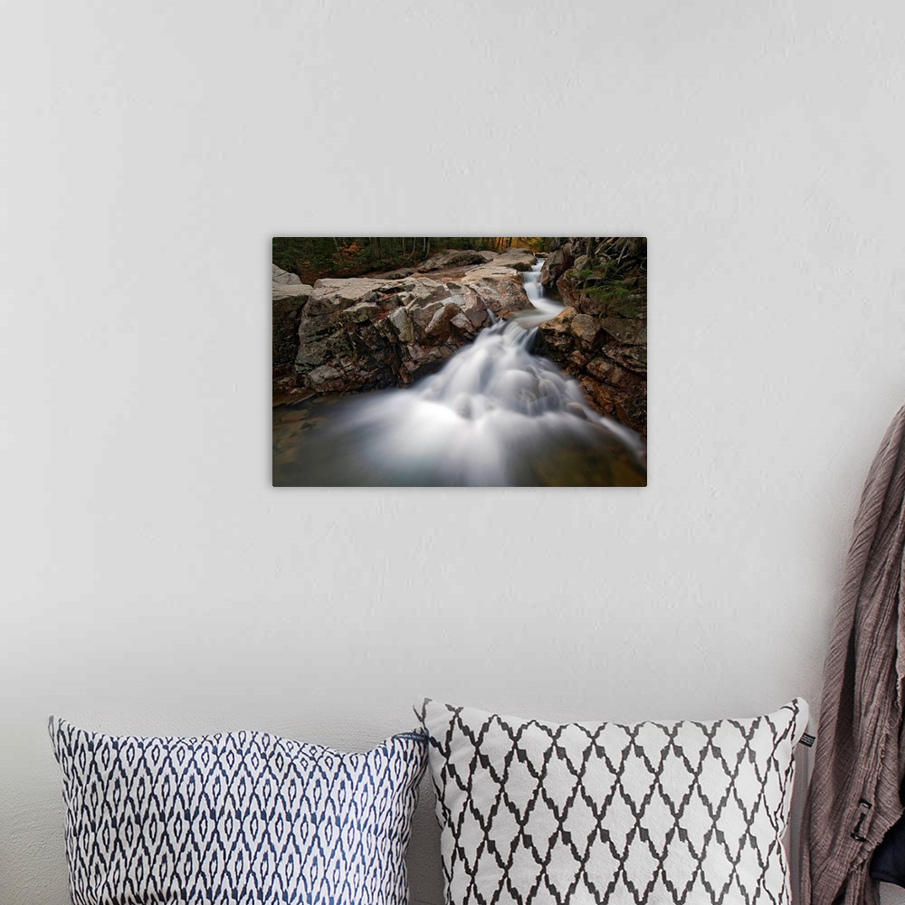 A bohemian room featuring New Hampshire, New England, White Mountains, The Basin, Waterfall