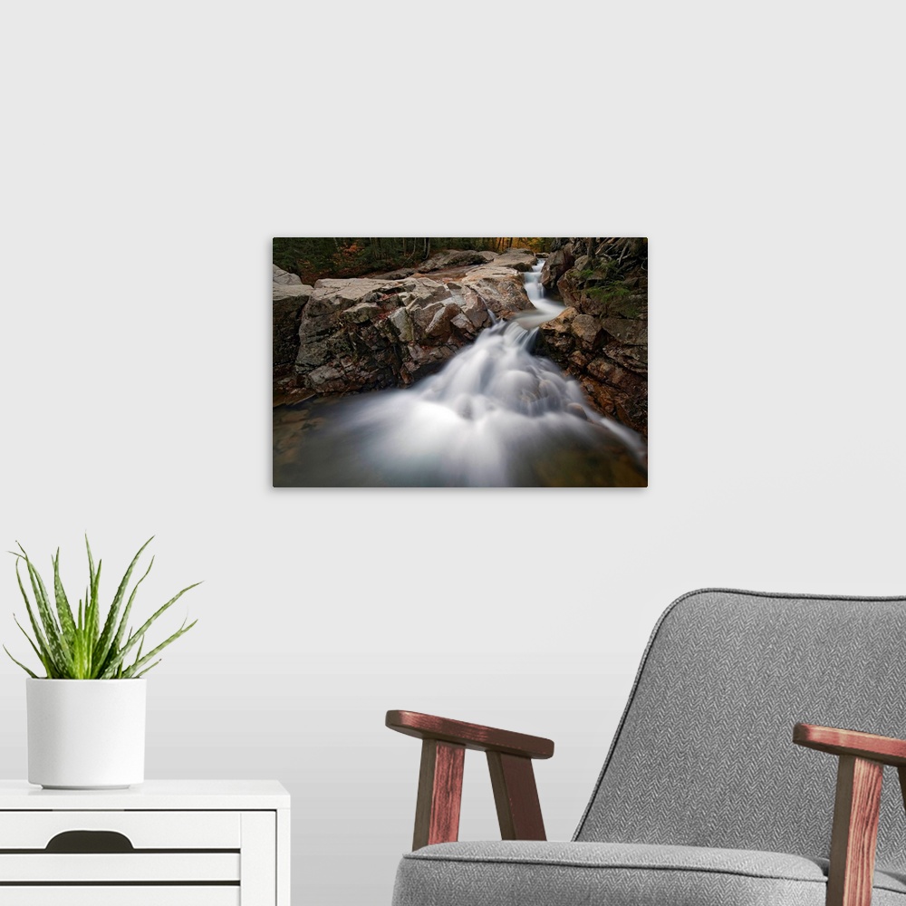 A modern room featuring New Hampshire, New England, White Mountains, The Basin, Waterfall