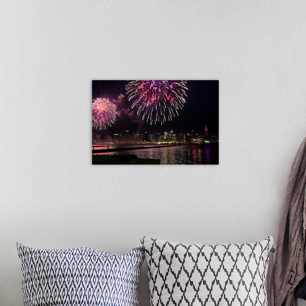 A bohemian room featuring USA, New Jersey, Hudson River, Fourth of July, Fireworks, Hoboken, Macy's Fourth of July Firework...