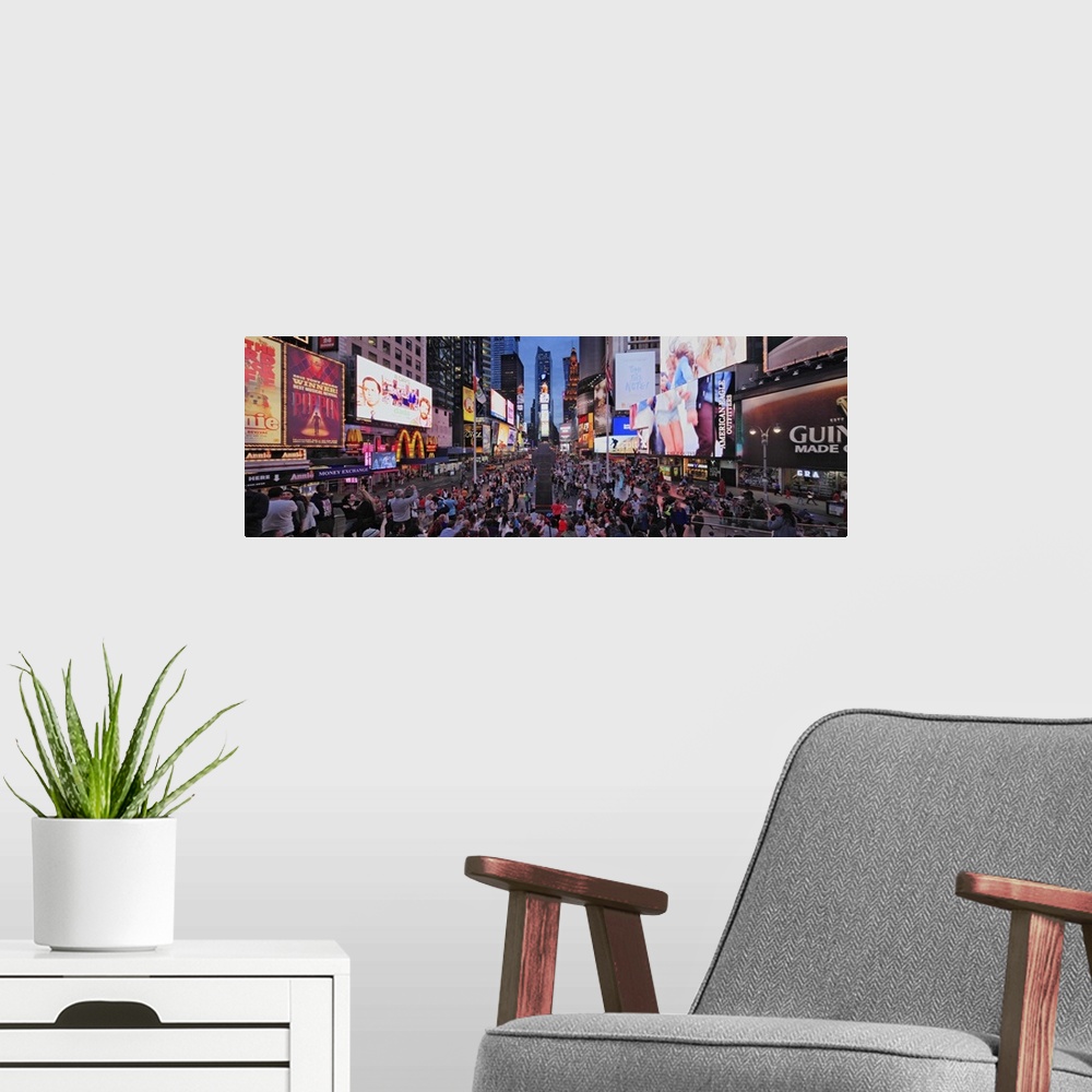 A modern room featuring USA, New York City, Manhattan, Broadway, Times Square.