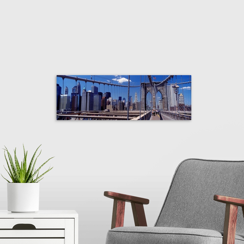 A modern room featuring USA, New York City, Brooklyn Bridge.