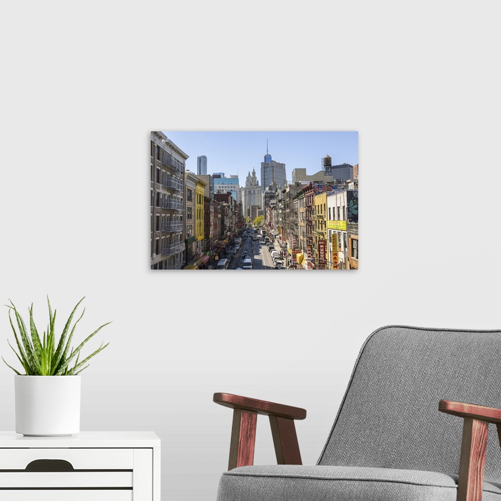 A modern room featuring USA, New York City, Manhattan, Lower East Side, Chinatown, East Broadway.
