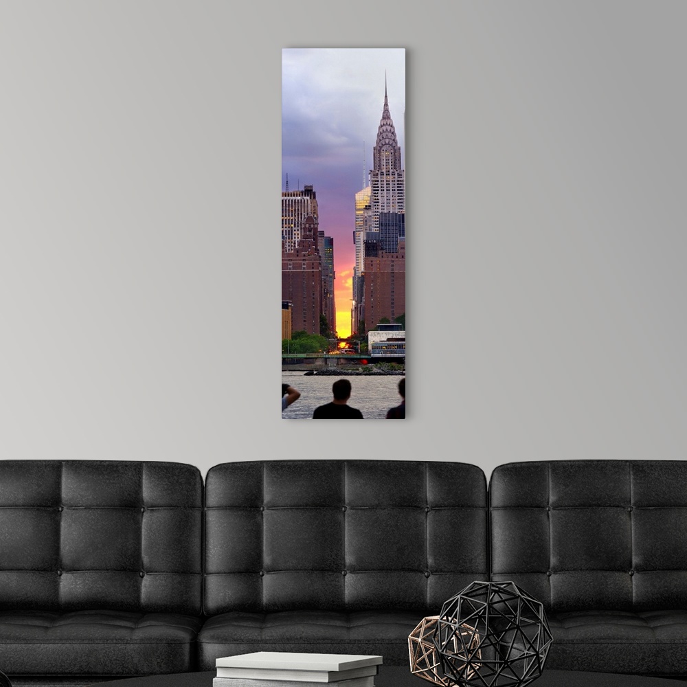 A modern room featuring USA, New York City, Manhattan, Midtown, Chrysler Building, Manhattanhenge, sunset on the 42nd str...